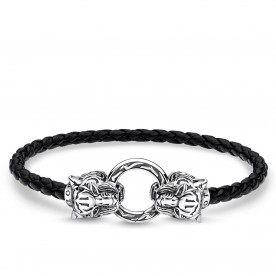 THOMAS SABO КОЖАНЫЙ БРАСЛЕТ С ТИГРОМ