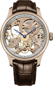 Big Mechanical Skeleton Gents Watch Rose Gold Plated