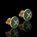 GOLD EARRINGS WITH TSAVORITES "BUTTON"