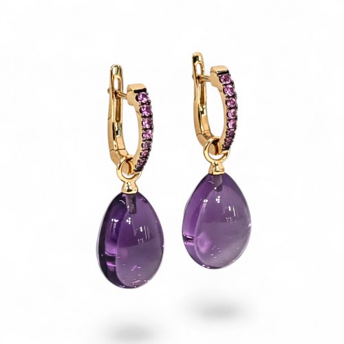 ALBERTI AUSKARI AR ROZĀ SAFĪRIEM UN AMETISTU