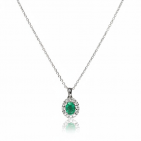 ALBERTI ZELTA KAKLAROTA AR BRILJANTIEM UN SMARAGDIEM