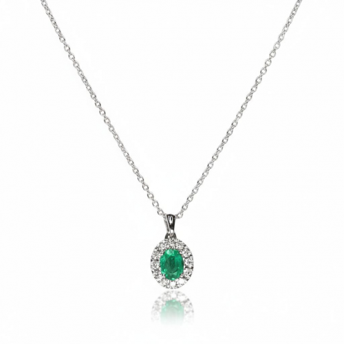 ALBERTI ZELTA KAKLAROTA AR BRILJANTIEM UN SMARAGDIEM