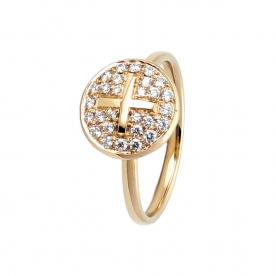 ROSE GOLD RING WITH DIAMONDS "BUTTON"