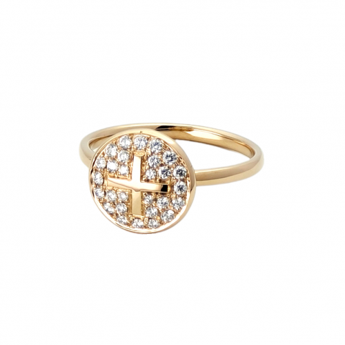 ROSE GOLD RING WITH DIAMONDS "BUTTON"