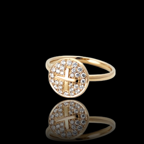 ROSE GOLD RING WITH DIAMONDS "BUTTON"