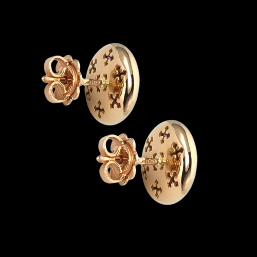 GOLD EARRINGS WITH PINK SAPPHIRES "BUTTON"