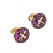 GOLD EARRINGS WITH PINK SAPPHIRES "BUTTON"