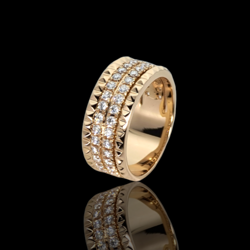 ROSE GOLD RING WITH DIAMONDS ''PYRAMIDS"