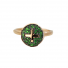 GOLD RING WITH TSAVORITES "BUTTON"