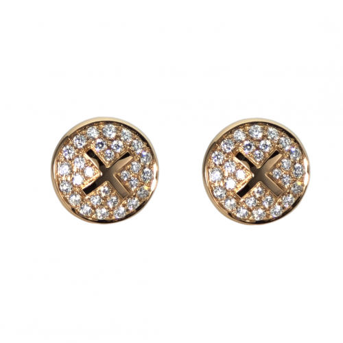 GOLD EARRINGS WITH DIAMONDS "BUTTON"