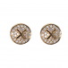 GOLD EARRINGS WITH DIAMONDS "BUTTON"
