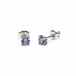 White gold ear studs with tanzanite