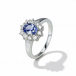 Кольцо белого золота с танзанитом и бриллиантами