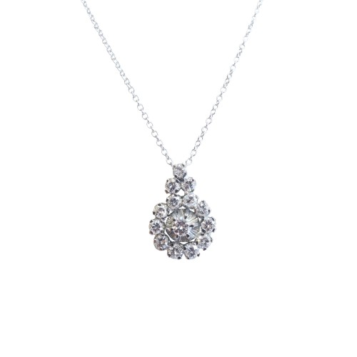 White gold necklace with diamonds