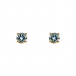 Yellow gold earring with blue topaz