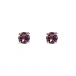 Yellow gold earring with amethysts