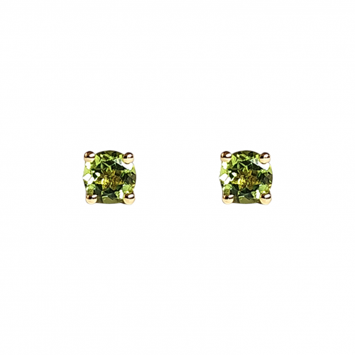 Yellow gold earring with peridot