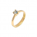 Yellow gold ring with Blue topaz