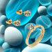 Yellow gold ring with Blue topaz