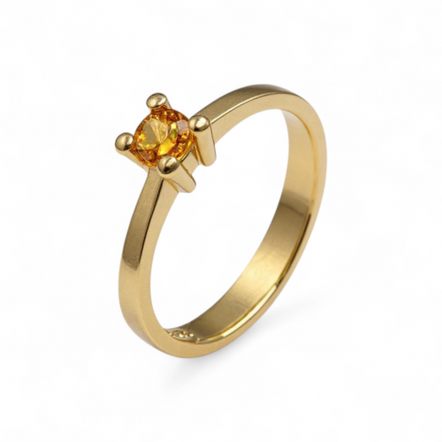 Dzeltenā zelta gredzens ar citrīnu
