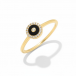 Yellow gold ring with onyx and diamonds