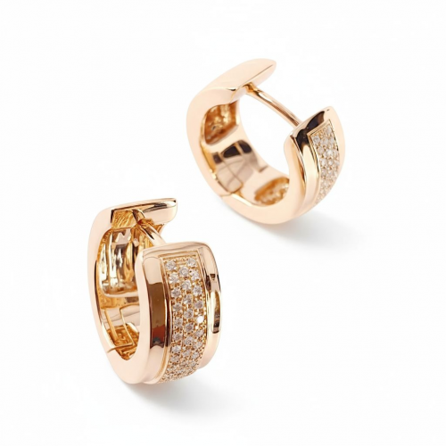 Серьги розового золота с бриллиантами