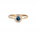 Rose gold ring with diamonds and London blue topaz