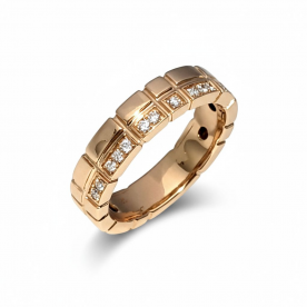 Кольцо розового золота с бриллиантами