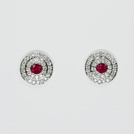 EARRINGS WITH DIAMONDS AND RUBIES