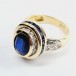 GOLD RING WITH SAPPHIRES AND ZIRCONIA