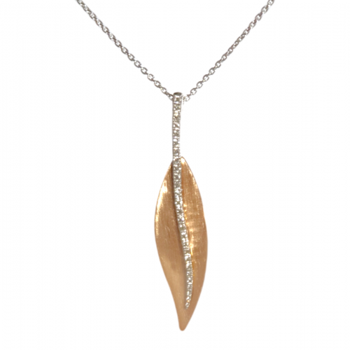 NECKLACE WITH DIAMONDS "MAGIC LEAF"