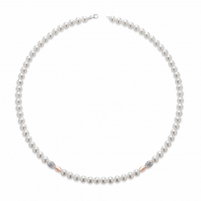 COSCIA PEARL NECKLACE LELUNE WITH GOLD ELEMENTS 