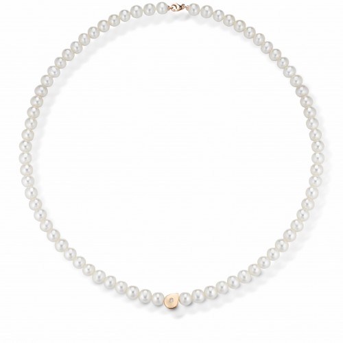 COSCIA PEARL NECKLACE "LELUNE" WITH GOLD ELEMENTS AND DIAMOND
