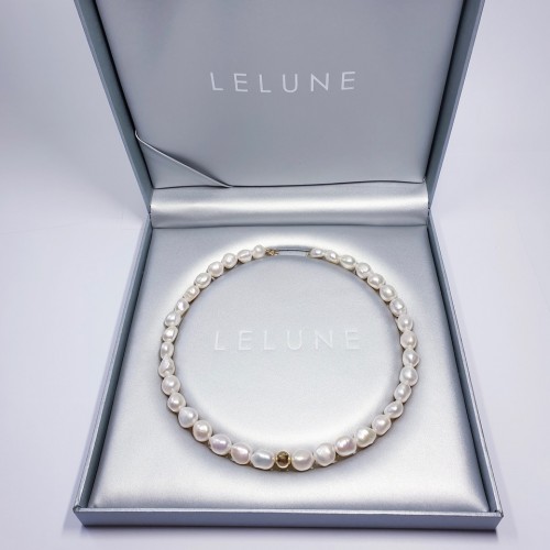 COSCIA PEARL NECKLACE "LELUNE" WITH GOLD ELEMENTS