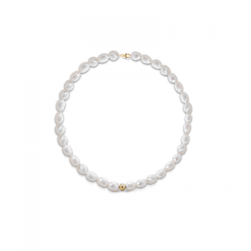 COSCIA PEARL NECKLACE "LELUNE" WITH GOLD ELEMENTS