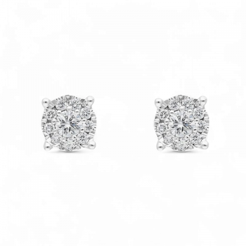 Hans D.Krieger 18K white gold ear studs with diamonds