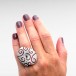Palmiero Jewellery white gold ring with diamonds and red sapphires