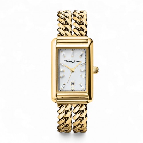 THOMAS SABO  -  zeltīts sieviešu pulkstenis Elegance taisnastūra formā