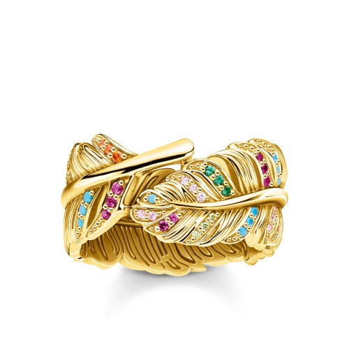 THOMAS SABO RING "FEATHER GOLD"