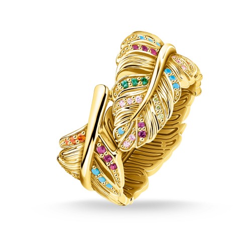 THOMAS SABO RING "FEATHER GOLD"