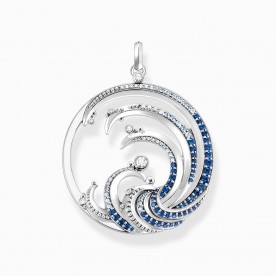 THOMAS SABO Pendant wave with blue stones