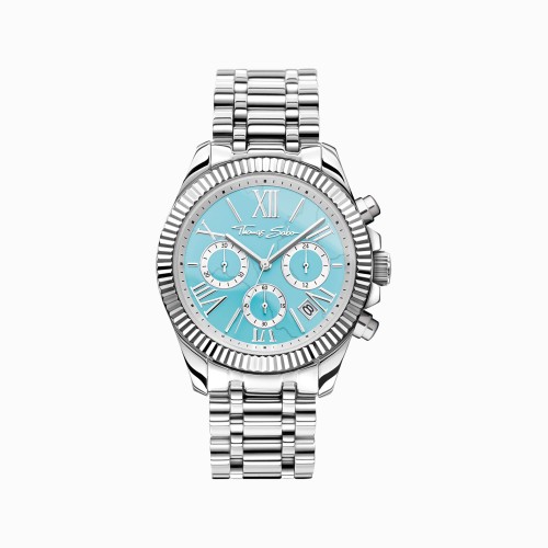 THOMAS SABO Watch Divine Chrono with dial in turquoise, silver-coloured